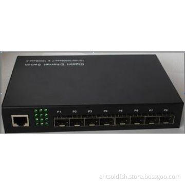 Full Duplex 9 Ports Fiber Optic Ethernet Switch With 8 SFP